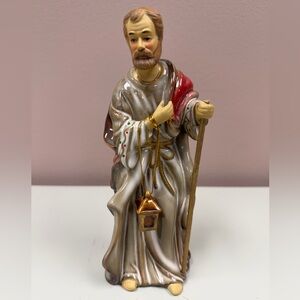 Kirklands Potters Garden II Nativity JOSEPH w/ Hanging Lantern 7.5” Replacement